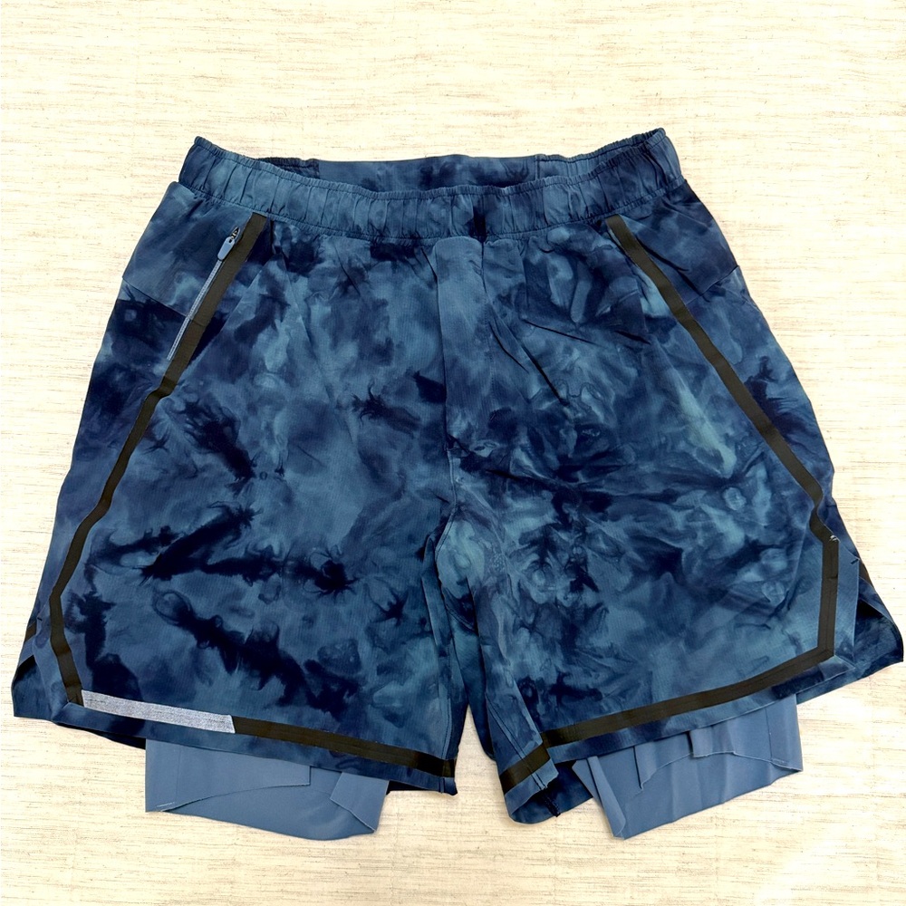 Lululemon Surge Shorts Blue  6" Lined MEDIUM, Men's, w/ lining LM7AQAS